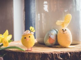 Figurine Lapin, œuf et poussin