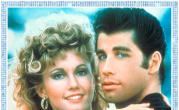 Sandy Olsson (Olivia Newton-John) et Danny Zuko (John Travolta) sur l'affiche de Grease