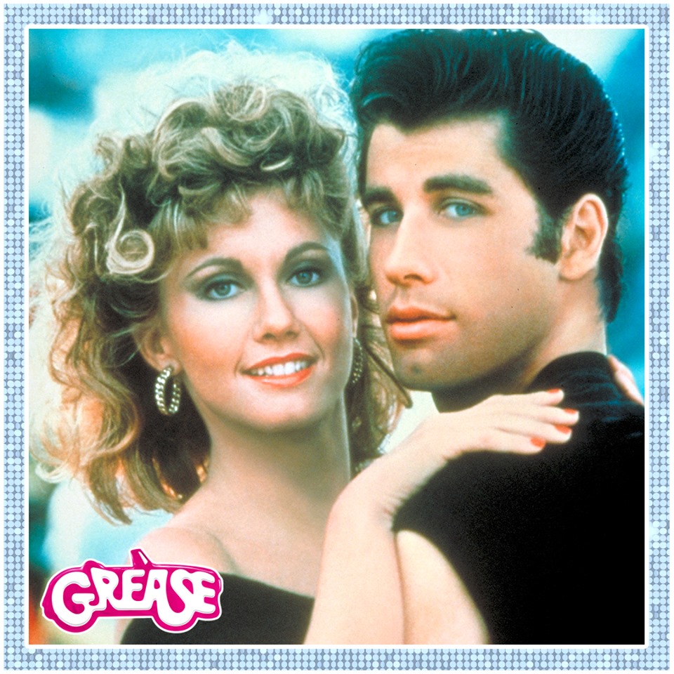 Sandy Olsson (Olivia Newton-John) et Danny Zuko (John Travolta) sur l'affiche de Grease