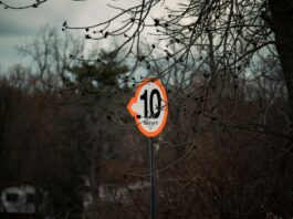 Au Royaume Uni, des panneaux de vitesse ont des bords verts.